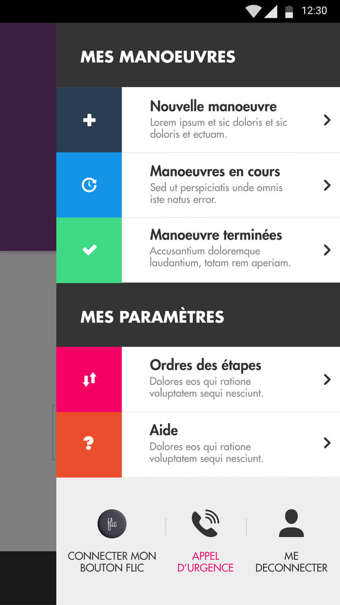 Tap&check - Ecran Mes manœuvres